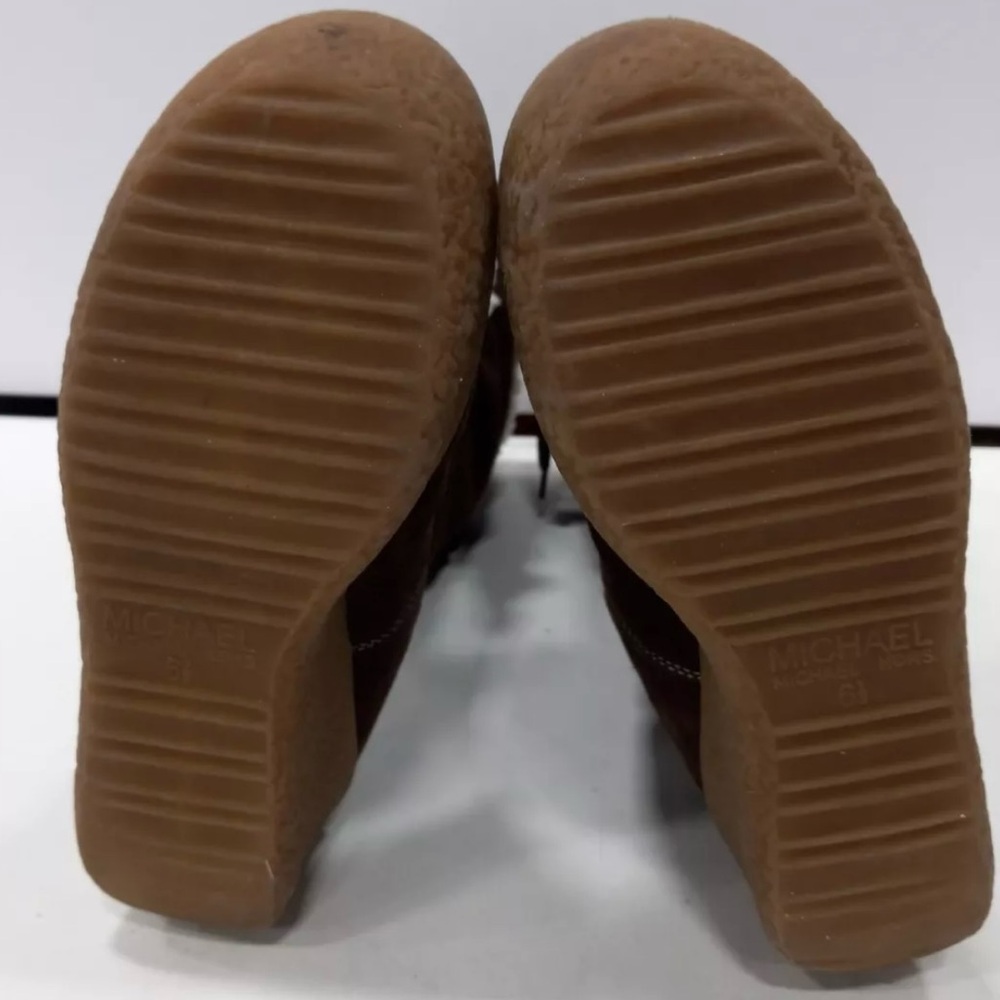 Michael Kors Womens Suede Shearling Lace Up Wedge Boots - Picture 5 of 6